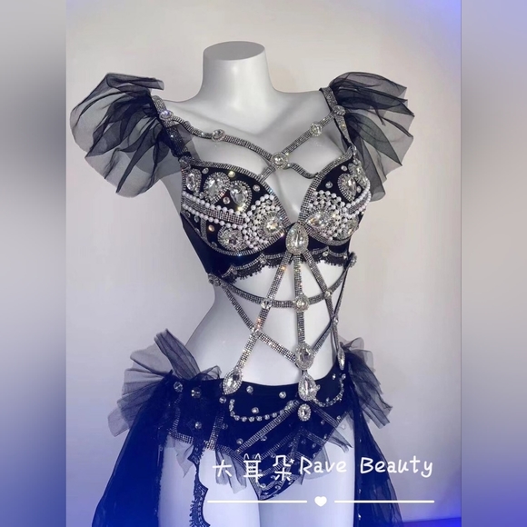 Handmade Diamond Rave Bra, EDC Rave Outfit - Picture 5 of 5